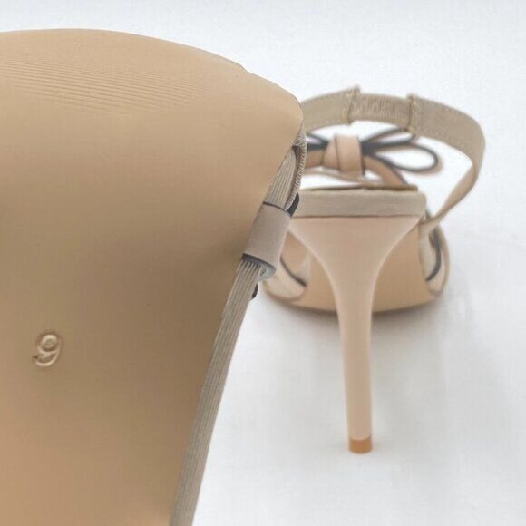 Women's Slingback Heeled Sandals Slip On Stiletto Heels Open Toe High Bow - Picture 5 of 7